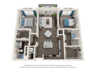 The Dylan Apartments B2 Floor Plan