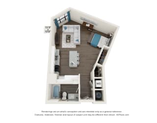 The Dylan Apartments E2 Floor Plan