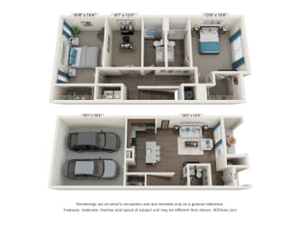 The Dylan Apartments TH 1 Floor Plan