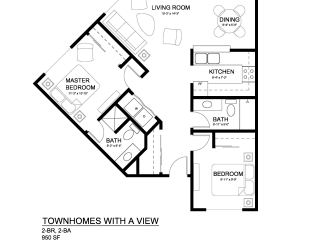 Townhomes with a View Elm Floor Plan