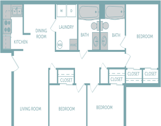 Hidden Meadows 3x2 2D Floor Plan