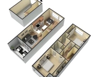 The Douglas Apartments Jefferson 1 Car Garage Floor Plan