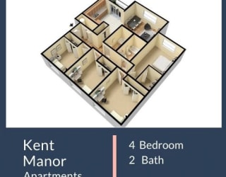 Kent Manor Apartments 4x2 Floor Plan