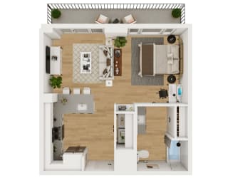 A1 LW Floor Plan at Lenox Burnet, Austin, TX