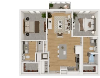 B2 Floor Plan at Lenox Burnet, Austin, 78757
