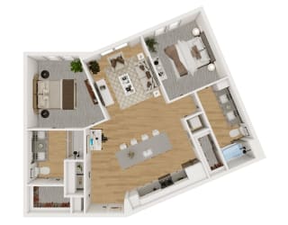 B3 Floor Plan at Lenox Burnet, Austin Texas