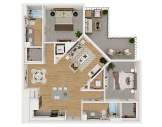 B6 Floor Plan at Lenox Burnet, Texas, 78757