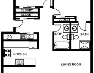Mirabella Apartments in Everett, Washington B2 Floor Plan