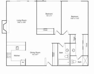 Floor Plan 2x2 A Renovated