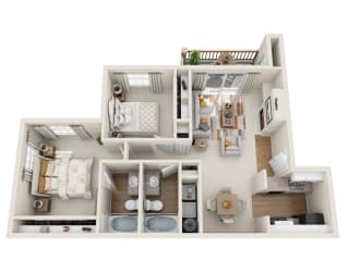 Novela Apartment Homes Hemingway 3D Floor Plan