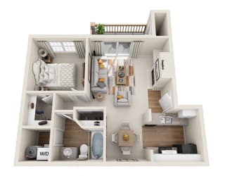 Novela Apartment Homes Twain 3D Floor Plan