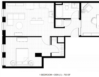O2 1 Bedroom 1 Bathroom with Den S