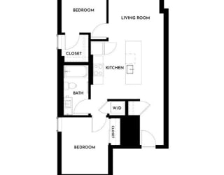 Gridline Apartments in Seattle, Washington 2 Bedroom B Floor Plan