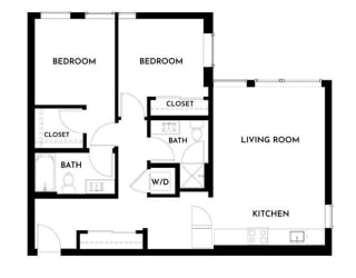 Gridline Apartments in Seattle, Washington 2 Bedroom E Floor Plan