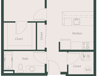 1Bed1Bath_J  at Cru at Willows Apartments, Redmond, Washington, 98052