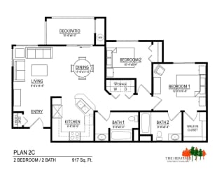 The Heritage Apartment Community 2C Floor Plan