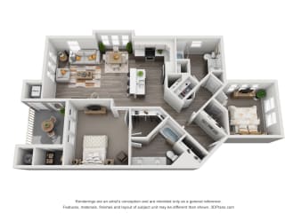 Prelude at Paramount Apartments 2B Floor Plan