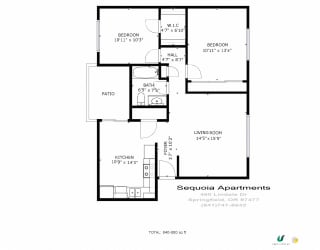 Sequoia 2BD Floor Plan