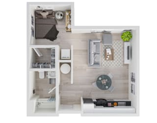 The Annex Bozeman Studio B Floorplan