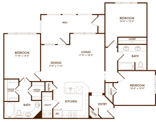 Hudson Miramont Apartments C1 Floor Plan