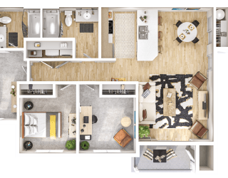 The Goat at Broadmoor in Pasco, Washington D1 Floor Plan