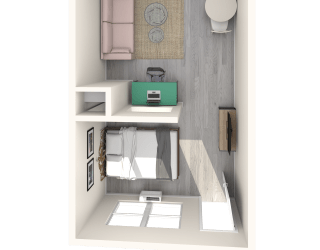 The Imperial Apartments Large Studio Floor Plan
