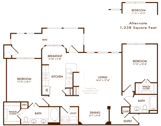 Hudson Miramont Apartments B3 Floor Plan