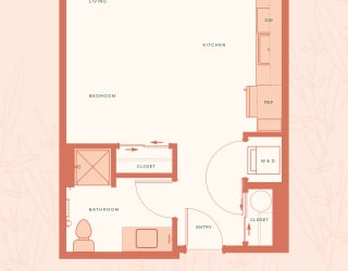 The Warren in Spokane, WA Studio C Floor Plan