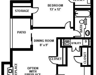 Fulton's Crossing and Landing 2D Floor Plan - The Canville 1b1b