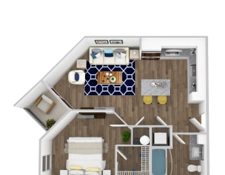 The Edison at Bozeman Apartments Beehive Basin 3D Floor Plan