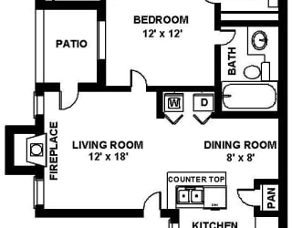 Fulton's Crossing and Landing 2D Floor Plan -  The Hartley 1b1b