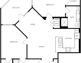 Trovita Rio Apartments in Tempe, Arizona 2x2 Floor Plan