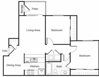 Valley Ridge Apartments in Lewisville, Texas B1 Floor Plan