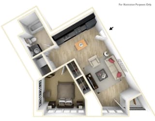 Yard Apartments 1 Bed 1 Bath A Floor Plan