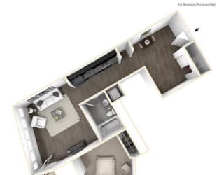Yard Apartments 1 Bed 1 Bath B Floor Plan