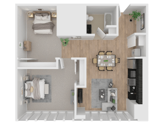 Yard Apartments 1 Bed 1 Bath K Penthouse B Floor Plan