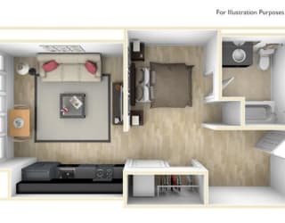 Yard Apartments Studio F Floor Plan