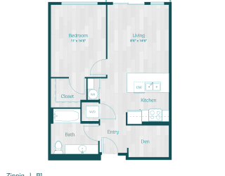 Zinnia Apartments 2D Floor Plan - B1