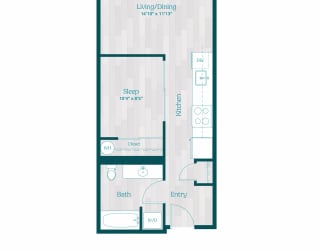 Zinnia Apartments in Shoreline, Washington A2 Floor Plan