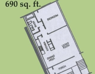 Floor Plan 1 Bedroom 1 Bath