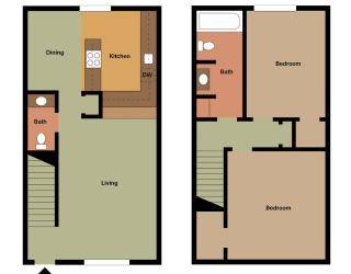 Floor Plan Two Bedroom Townhome