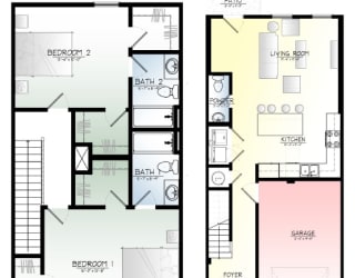 2 Bedroom Townhomes Garage Included