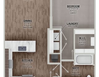 A1 1 bed 1 bath H at The Villas at Waterside, Kansas