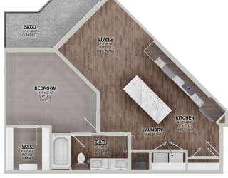 A1 1 bed 1 bath F at The Villas at Waterside, Lenexa, 66214