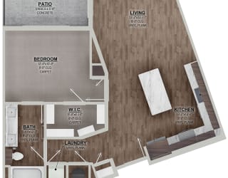 A3 1 bed 1 bath at The Villas at Waterside, Kansas