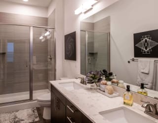 2 Bedroom, 2 Bathroom with double vanity sinks at The Apex at CityPlace, Kansas, 66210