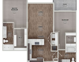 B2 2 bed 2 bath at The Villas at Waterside, Lenexa, KS, 66214