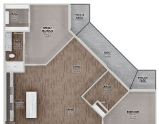 C1 2 bed 2 bath at The Villas at Waterside, Lenexa