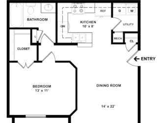 a floor plan of a two bedroom apartment