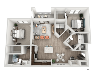 2 bed 2 bath B1 Floor Plan A at The Crest at South Point, McDonough